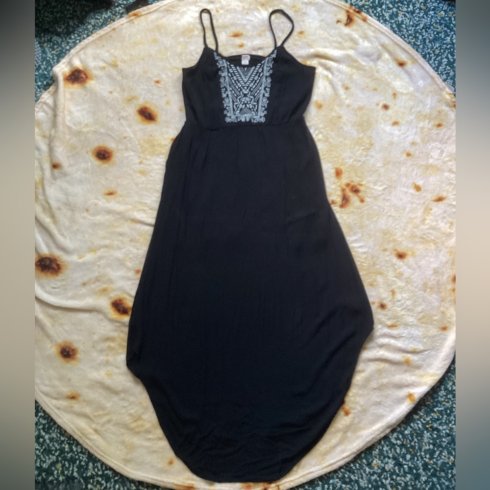 Black Embroidered Maxi Dress